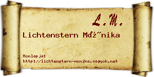 Lichtenstern Mónika névjegykártya